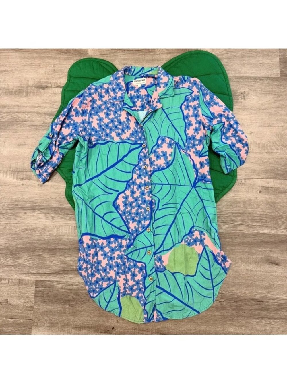 Paradise Now Hawaii Womens XS Floral Shirt Dress Button Front